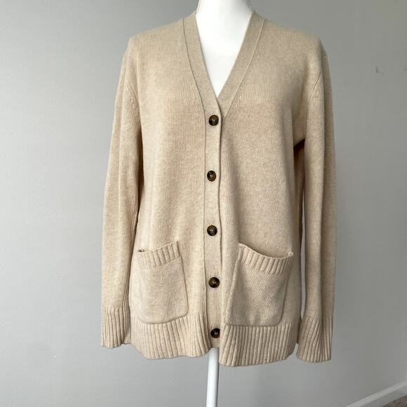 Jenni Kayne Sweaters - Jenni Kayne Everyday Cardigan Oatmeal Wool Cashmere Small